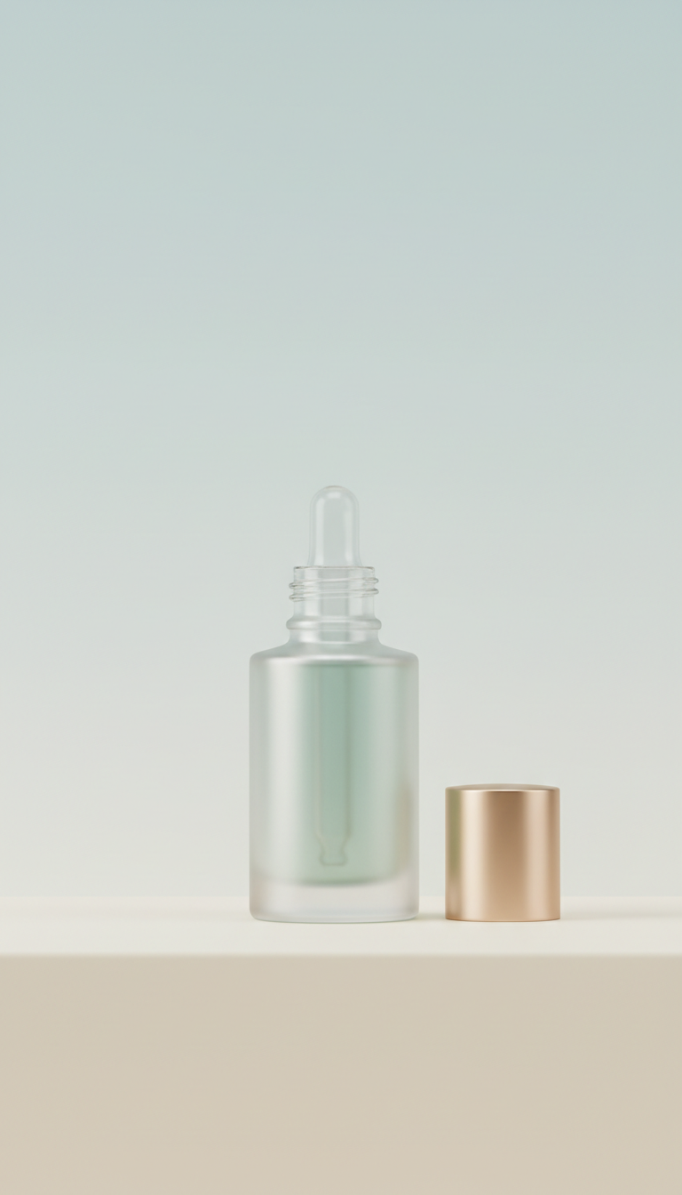 Advanced peptide beauty serum bottle